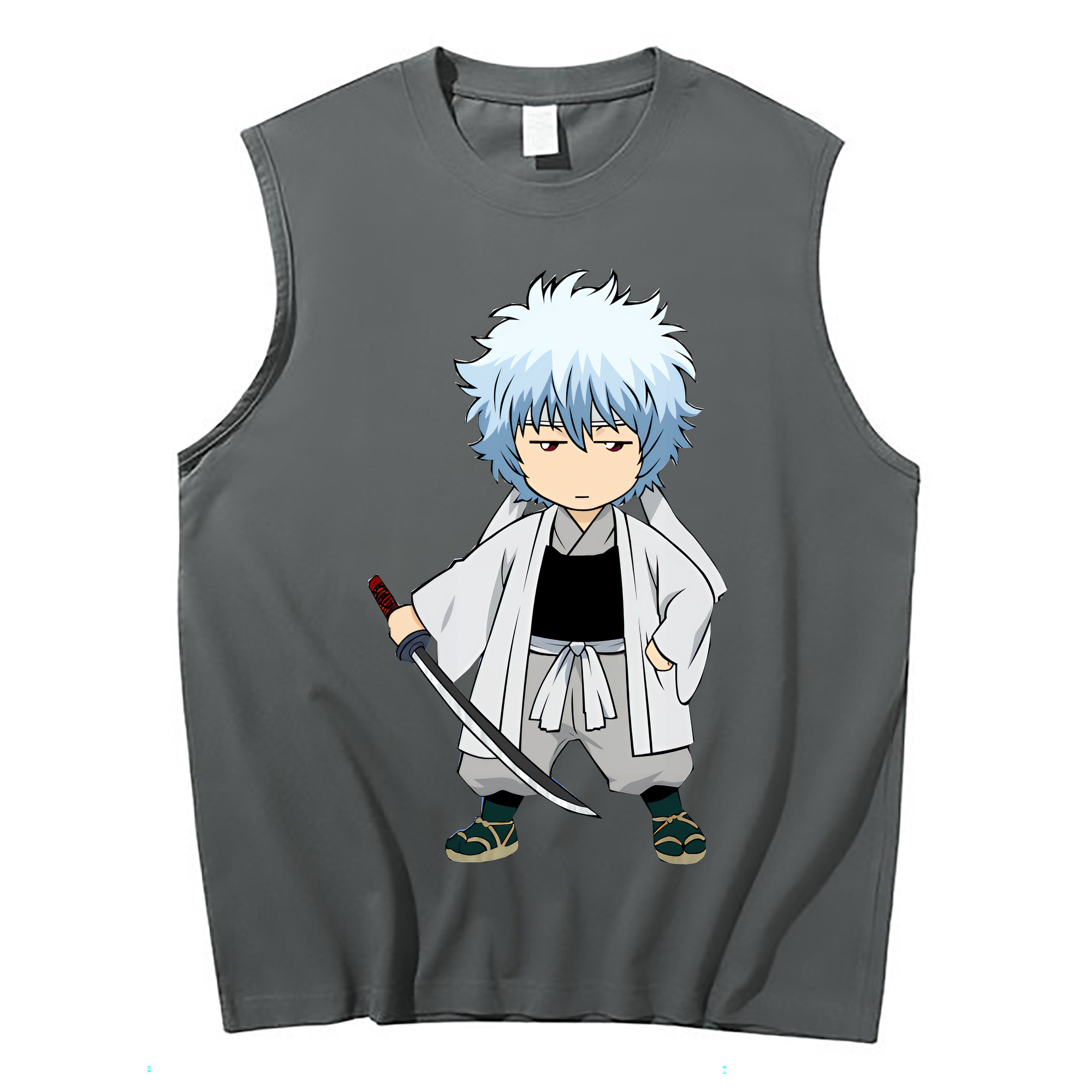 （画像用） ぎんたま 坂田銀時（さかたぎんとき） 神楽 志村新八（しむら しんぱち） GINTAMA Sakata Gintoki Kagura Shimura Shinpachi コットン100％タンクトップ（フロントプリント）